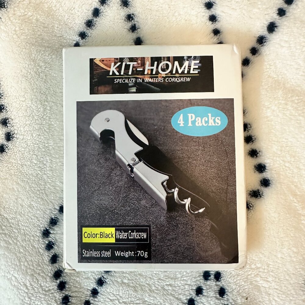 Kit-Home 4-pack of professional waiter corkscrews